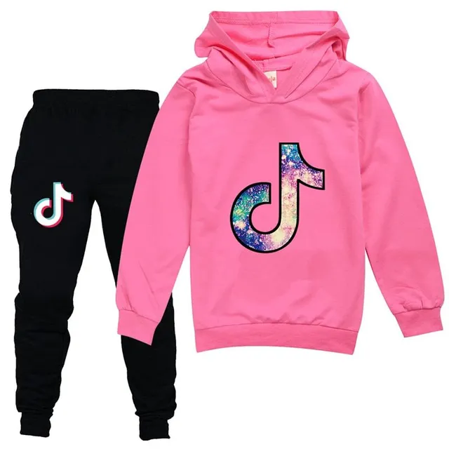 Kids stylish sports tracksuit with TikTok print