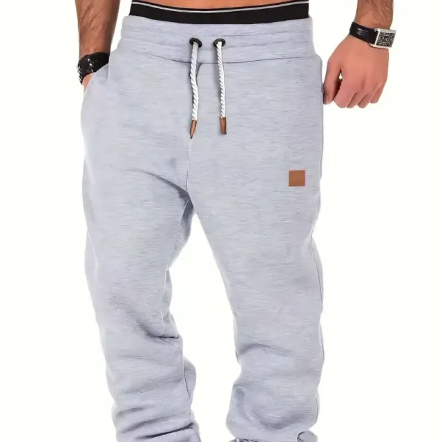 Pantalon de jogging classique pour homme, coupe slim, taille élastique légèrement extensible, cordon de serrage, automne/hiver, fitness et cyclisme