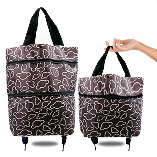 Folding bag on wheels