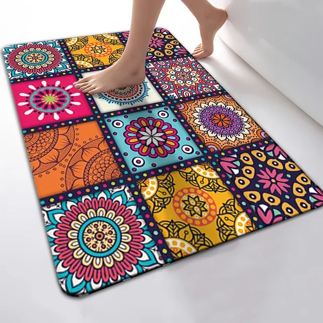 Tapis ethnique marocain | Tapis de cuisine moderne antidérapant