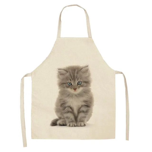 Kitchen apron with cat motif