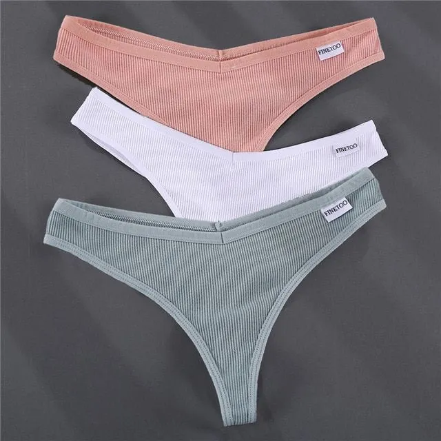 Quality cotton thong set 3 pieces