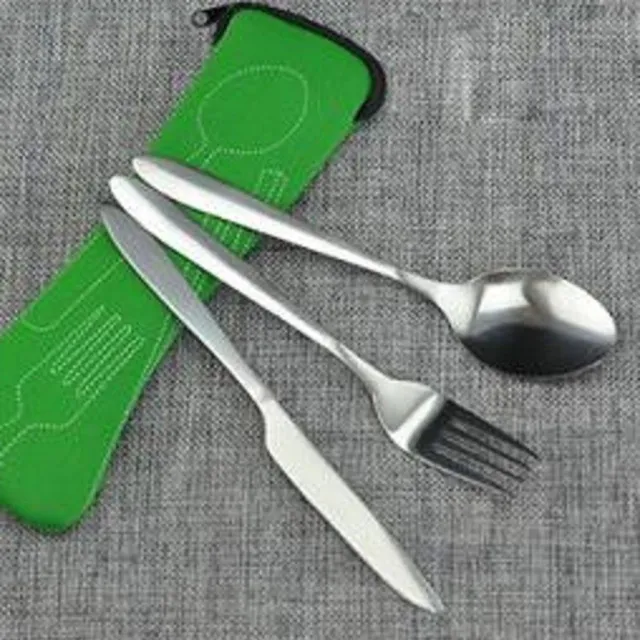 Set of stainless steel cutlery - pc + case Jaden zelena