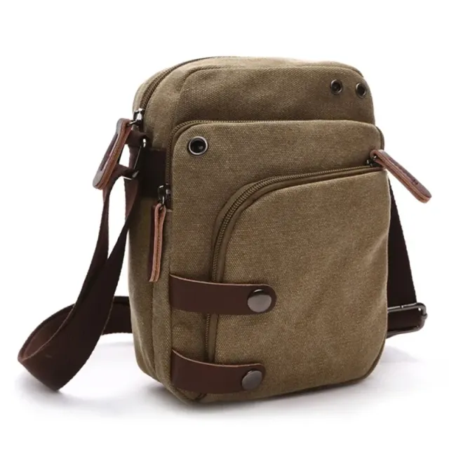 Fashionable men's summer portable small crossbody satchel from canvas