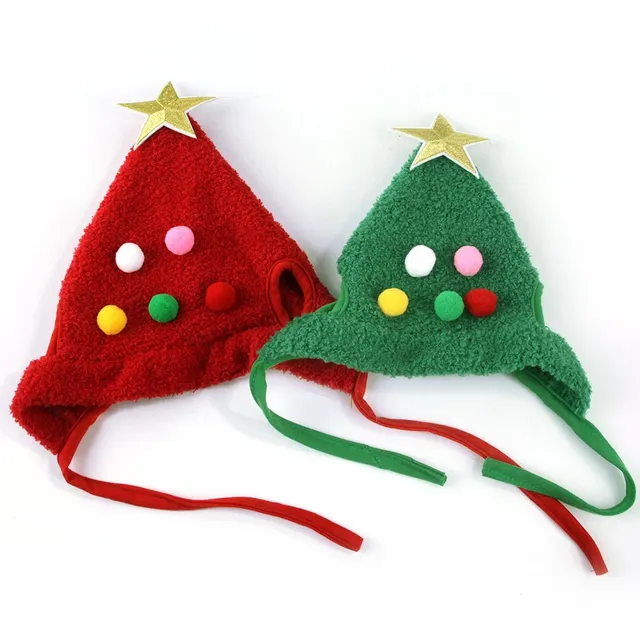 Hats for pets in the form of a Christmas tree