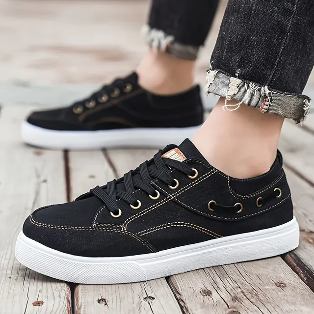 Men's canvas skateboard sneakers, breathable and light for laceration