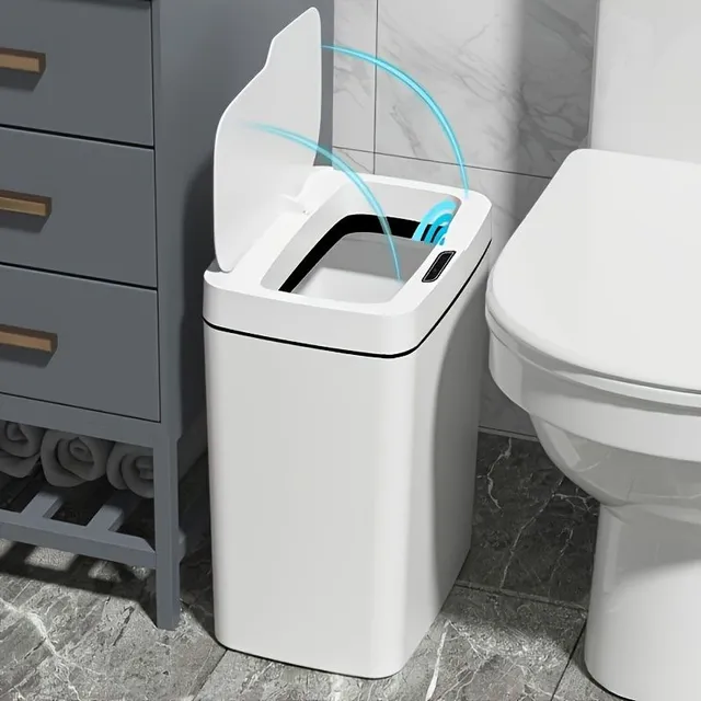 Smart trash basket with touchless lid opening