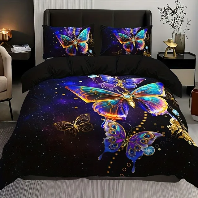 Modern double sheets with butterflies and starry skies - soft, breathable and comfortable