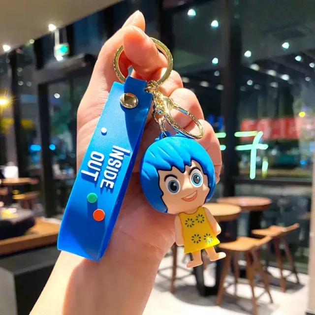 Cute silicone keychain with handcuffs in characters from a fairy tale In the head 2 - Inside Out 2