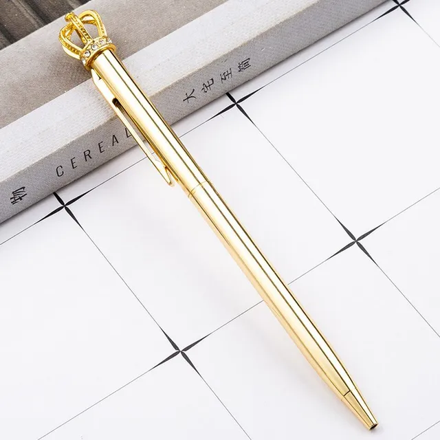 Luxury office pen with crown-shaped decoration