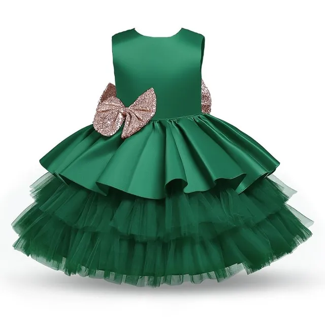 Girls formal fluffy dress with big bow