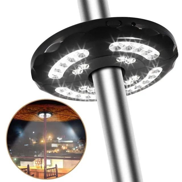 400LM Patio Umbrella Lights Rechargeable 28 LED Wireless Light for Camping Tents 2 Level Dimmer Switches