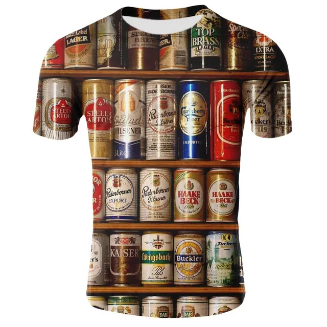 T-shirt a manica corta da uomo con stampa Food / Beer