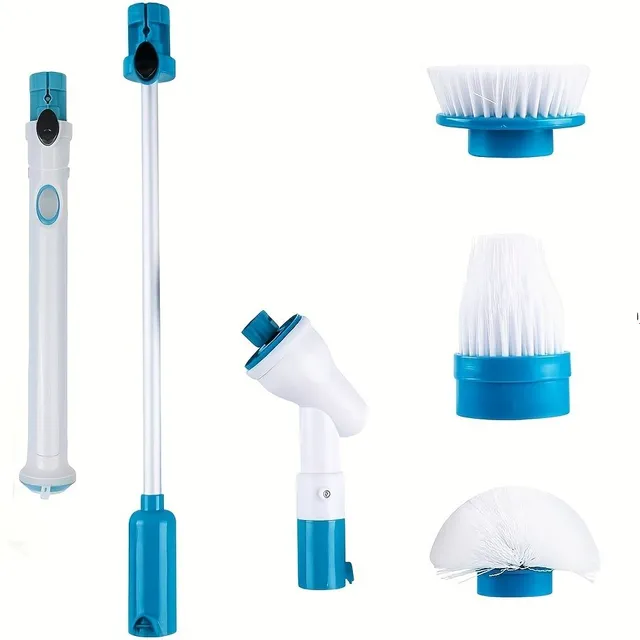 Electric Rotary Shower Brush with Long Handle - Bathtub and Tile Cleaner