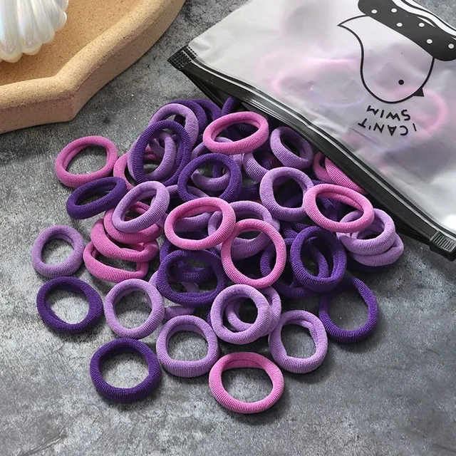 Beautiful hair elastics - 100 pieces