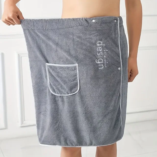 Male bath towel with adjustable rubber - soft and pleasant shower wrap for body