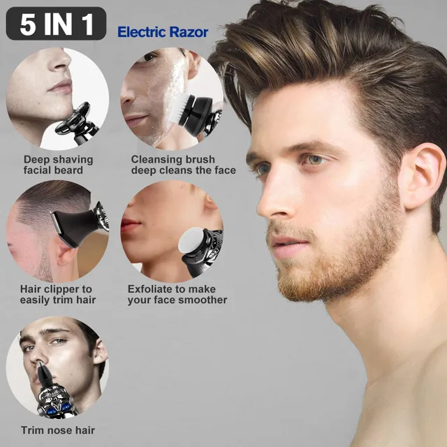 Shaving machine for beardless men - Large multifunctional 5v1, waterproof