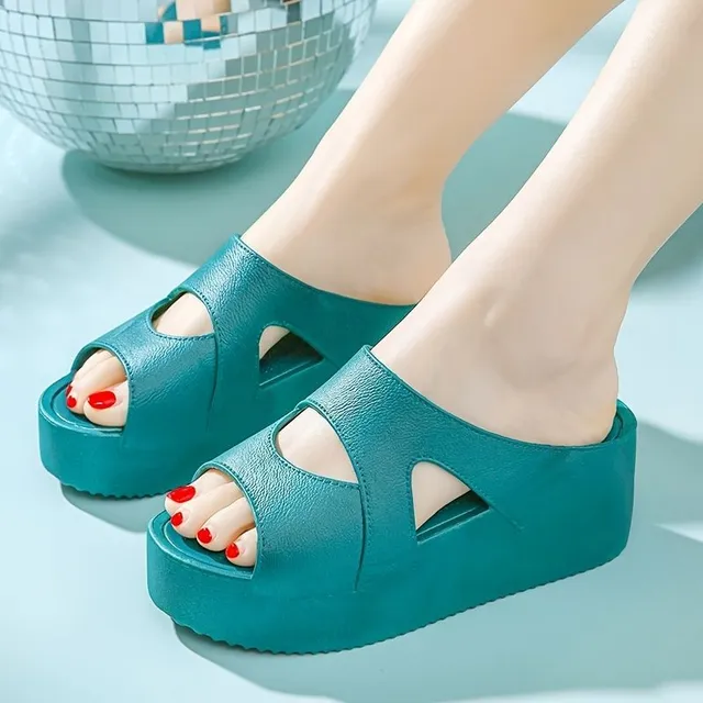 Women's fashion sandals with high heel and platform - with soft padding and anti-slip sole