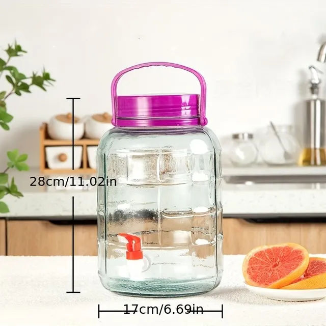 Szklany pojemnik fermentacyjny z nakrętką i nakrętką wodną