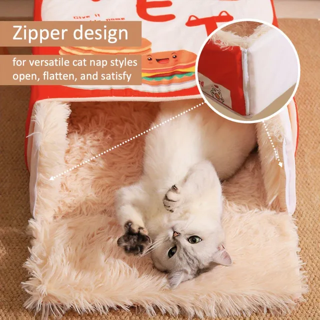 Cozy cat house snack box, ideal all year round