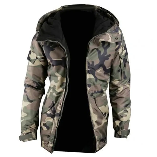 Men's winter camouflage jacket windproof - 2 types army-green s