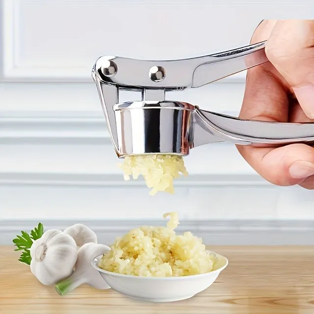 Stainless steel garlic and ginger press - practical kitchen helper for crushing and cutting