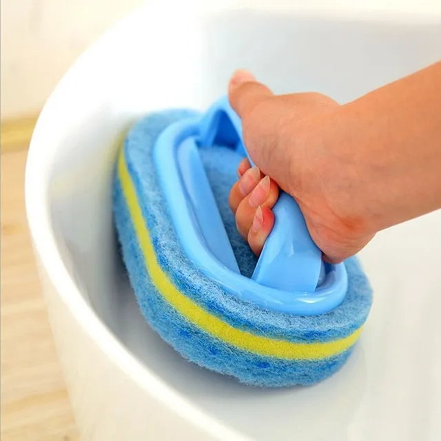 Kúpeľňová čistiaca špongia na rukoväti