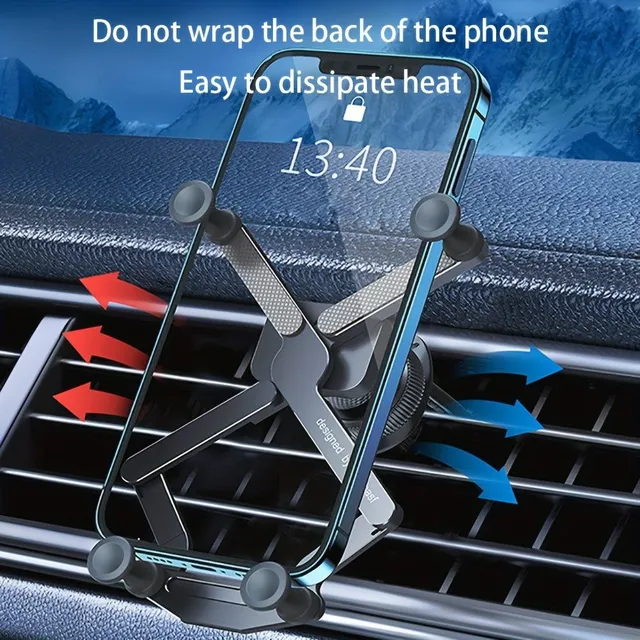 Car phone holder with gravity clamping - 360° swivel