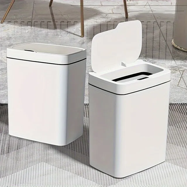 1ks Košík na odpadky O zväzku 15 L/3,96 Galons, Košík na odpadky s automatickým inteligentným senzorom, košík na odpadky z kúpeľní pre domácnosť, príslušenstvo na kancelárske sklady a potreby na čistenie