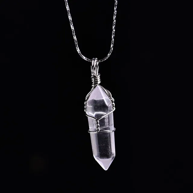 Necklace with natural crystal