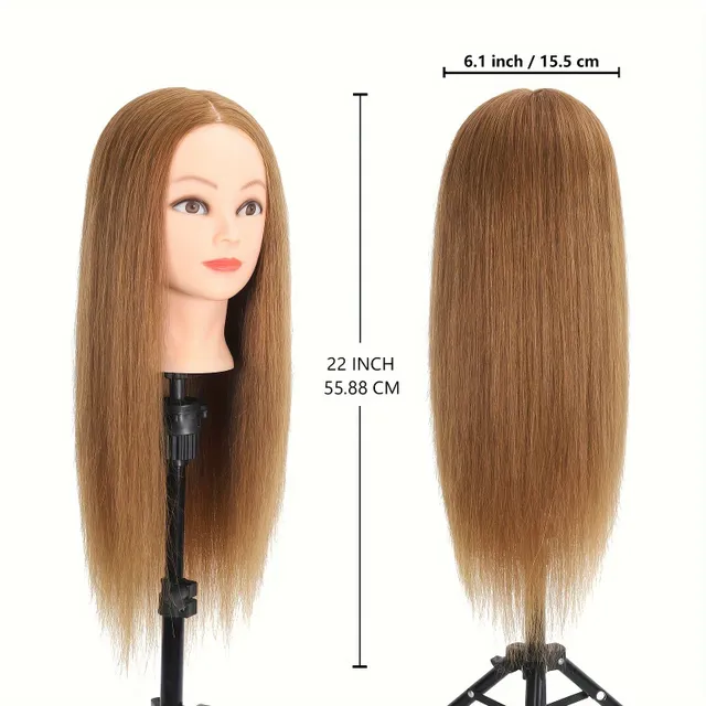 Kadeřnická hlava s umělými vlasy - kadeřnické, kosmetické a tréninkové účely