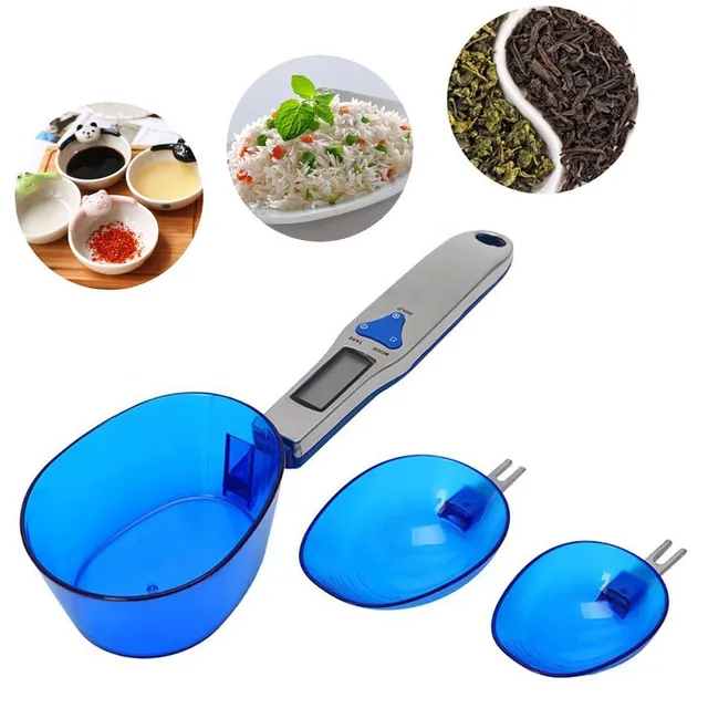 Digital weighing spoons with attachments