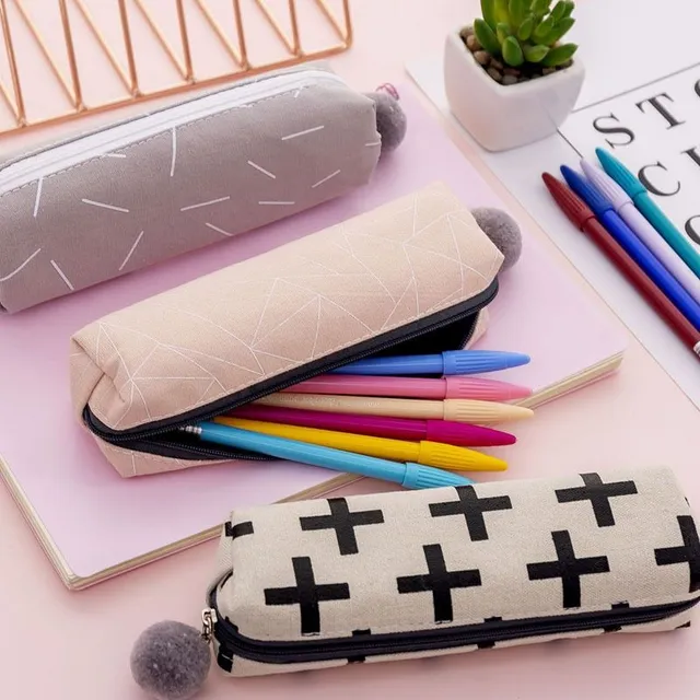 Etui școlar design pentru papetărie - din material textil