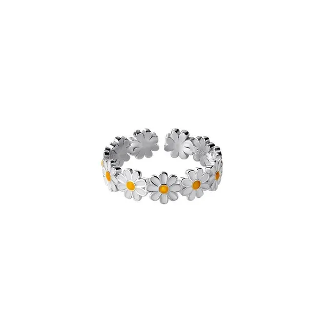 Dámsky moderný prsteň s krásnymi sedmokráskami