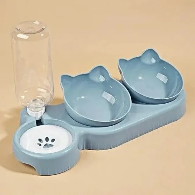 Automatisches 3in1 Katzennapf-Set mit Schwerkraftflasche