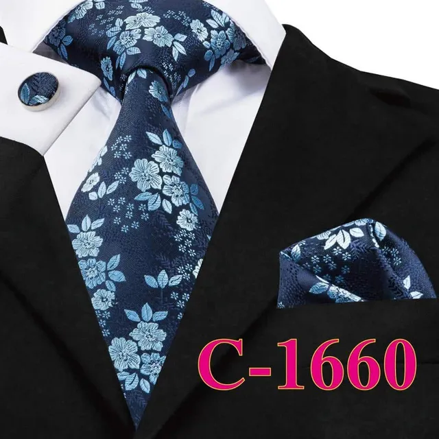 Men's luxury set with pattern | Tie, Handkerchief, Cufflinks