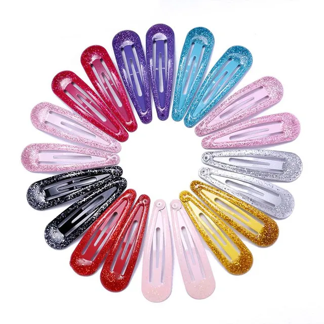 Set of hair clips with glitter HairClip02 - 20pcs