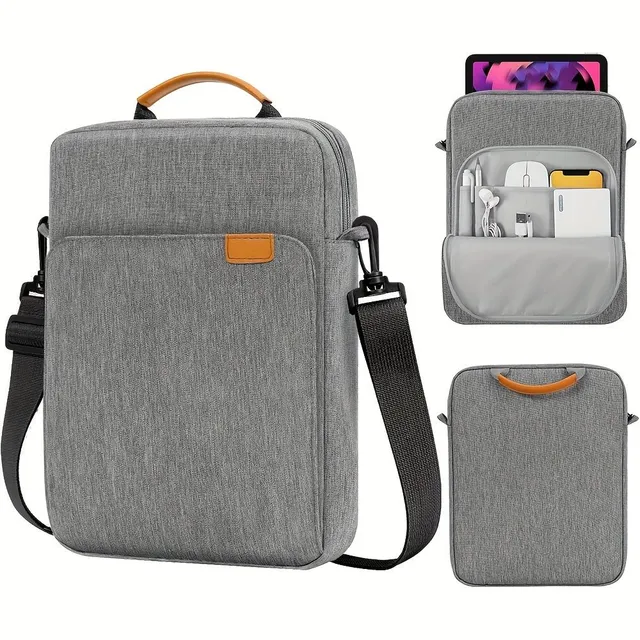 Vertical tablet bag with shoulder strap, Practical laptop bag for commuting, Waterproof purse