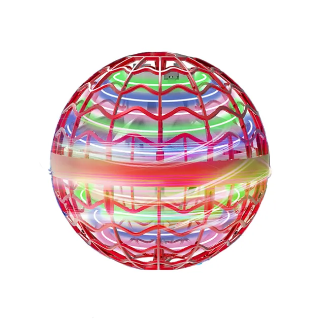 Flying rechargeable ball for children Outdoor and indoor toy for children Flying UFO balls with LEDs Rotary glow ball to play 8.7 cm