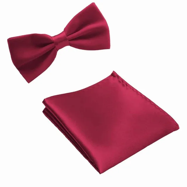 Men's luxury set | Bow tie, Handkerchief red2