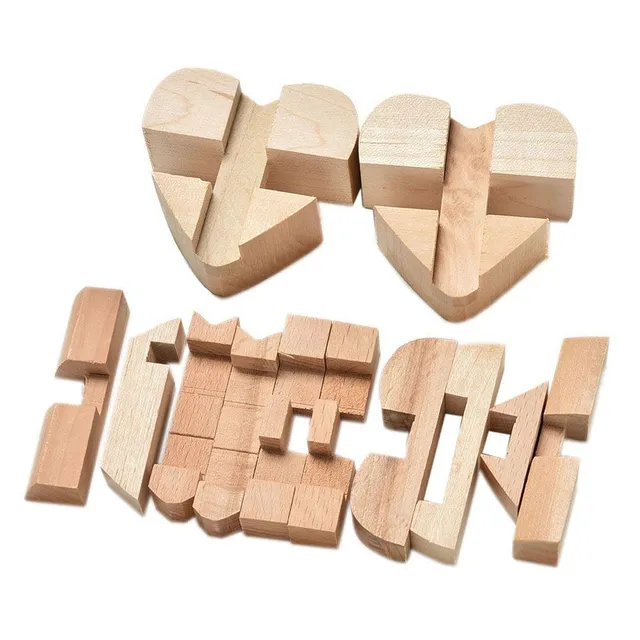 Wooden puzzle in the shape of a heart