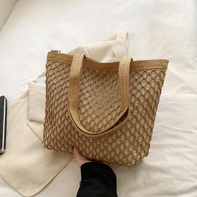 Luxurious design knitted bag with a large capacity for summer for women