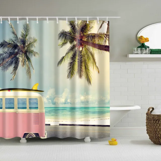 Shower curtain with nature motif 22