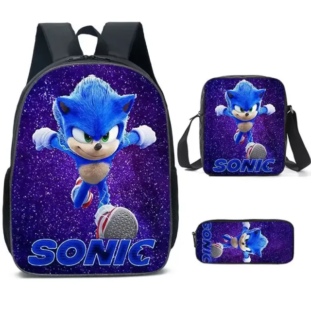 Children's school set with prints in Sonic themes