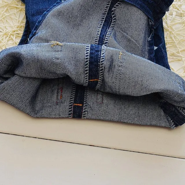 Children's denim trousers with laclo