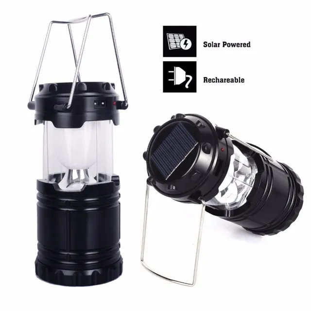 LURECOM Charging, solar sliding camping lamp with USB port