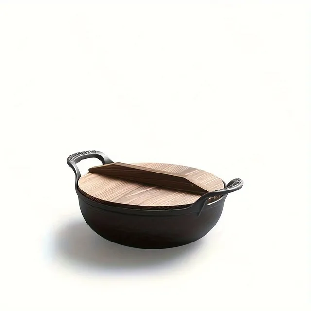 Cast iron pot with choking lid, small, non-sticky, universal, suitable for induction