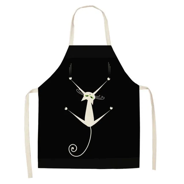 Kitchen apron with cat motif