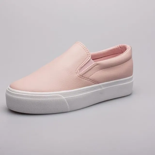 Dámské koženkové letní slip on boty