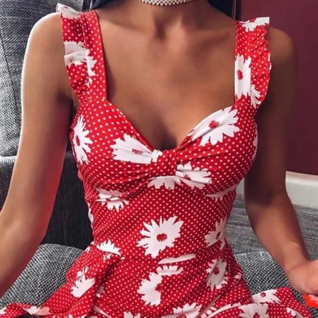 Robe d'été à volants avec imprimé floral